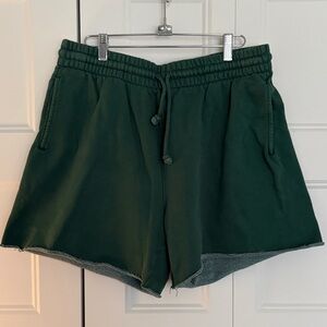 Aritizia TNA Cozy Fleece Dark Green Women's Shorts w/ pockets